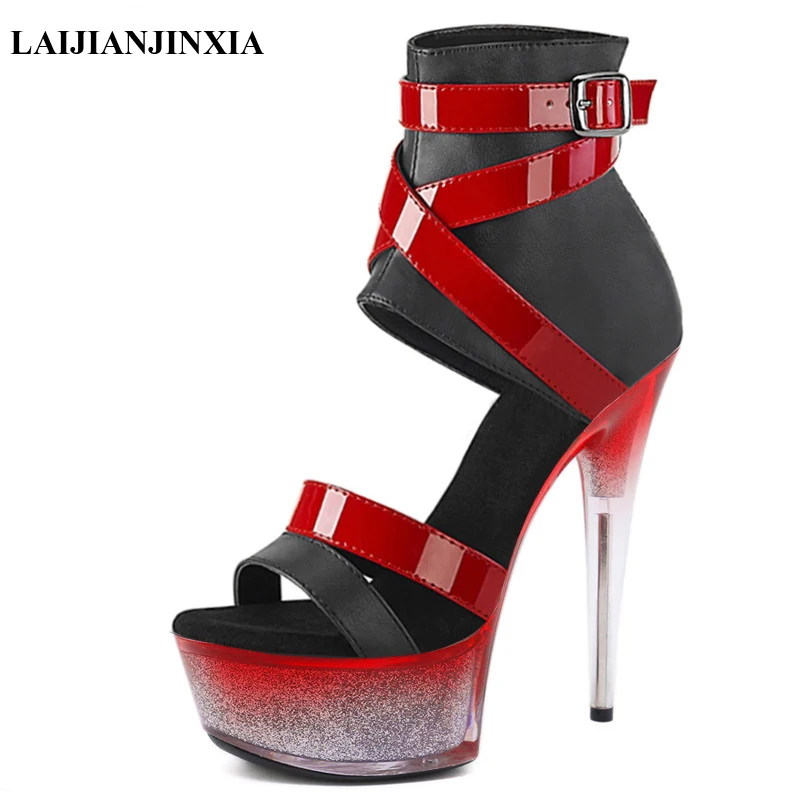 Sandalias romanas con plataforma y tacón alto para mujer, Zapatos de baile  de barra sexys, fetiche, para fiesta y club nocturno, con contraste de  Color|Sandalias de mujer| - AliExpress