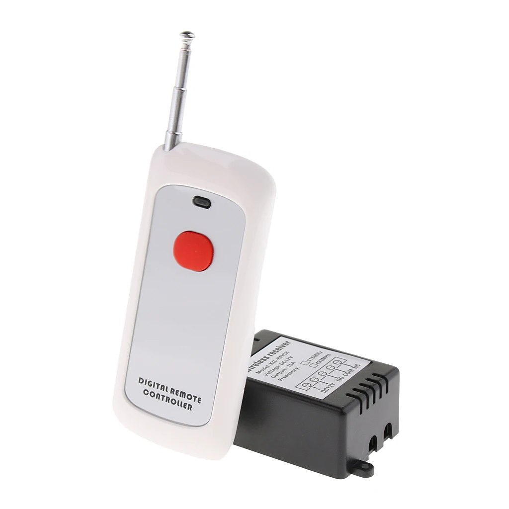433Mhz Wireless RF Switch 1000 Meters Long Range DC 12V Single Channel Wireless Remote Control Switch, 10A Relay Receiver