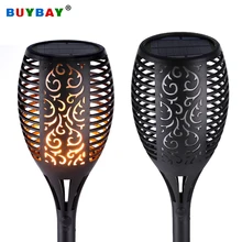 BUYBAY светодиодный светильник на солнечной батарее, мерцающий светильник для газона, фонарь светильник, танцевальный светильник с пламенем, водонепроницаемый уличный садовый Ландшафтный декоративный светильник