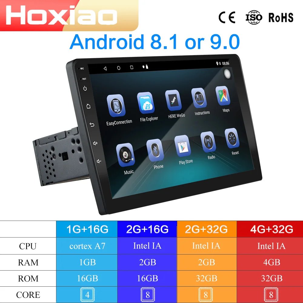 1 DIN Встроенный Android 8 или 9 0 2 din Автомобильный Радио плеер с 2.5D Сенсорный экран RDS DAB