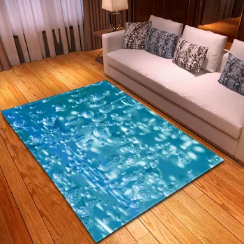 

Home Decoration 3D Water Drops Carpet Area Rugs Flannel Anti-slip Girls Bedroom Children Play Floor Rug Blue Living Room Carpet