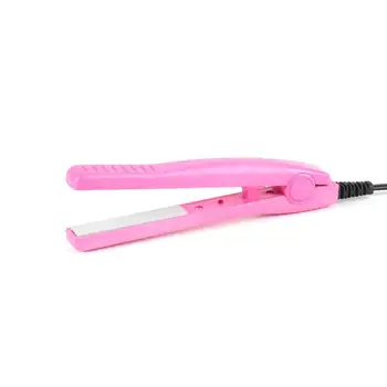 

Professional Mini hair straightener Iron Pink Ceramic Electronic Hairs Straightening styling tools Home Use with pink color