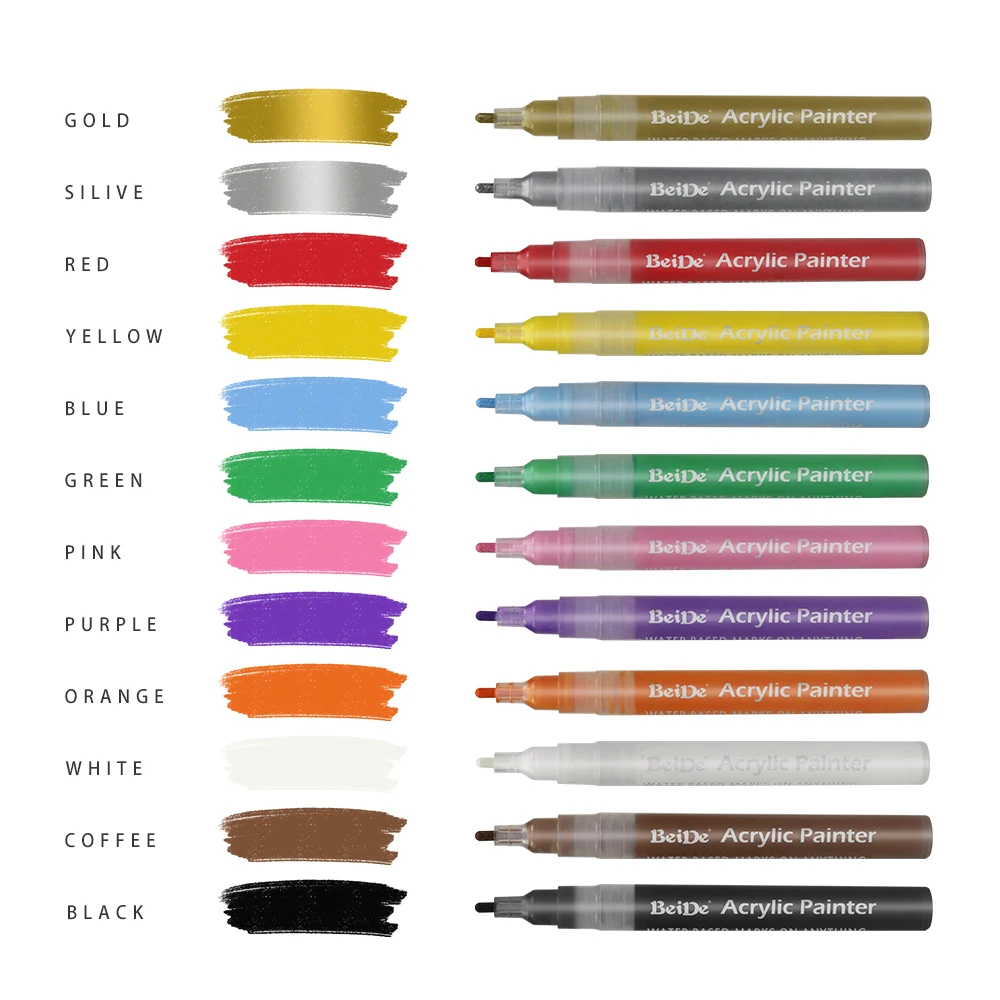 

Acrylic Paint Pens for Rock Painting, 18 Vibrant Colors Paint Markers Kit for Glass, Stone, Wood, Fabric, Metal, Ceramic, Rock
