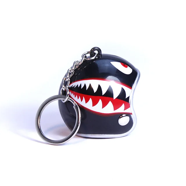 Creative Motorcycle Safety Helmet Keychain Car Superhero Cartoon Key Ring Gift Jewelry C