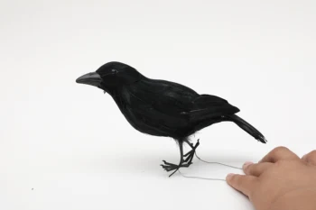 

Black foam feather artificial crows like bird model home outdoor garden wedding decoration DIY party