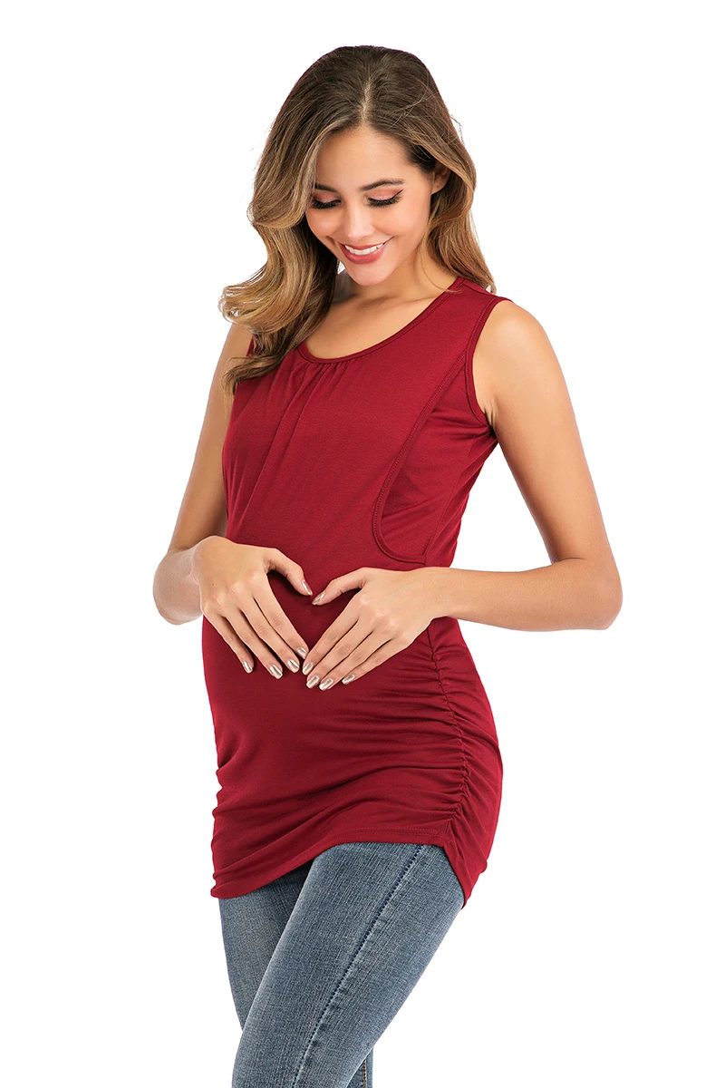 Популярный Стиль, однотонный жилет, рубашка для кормления грудью, топ для беременных и кормящих женщин, одежда для мужчин