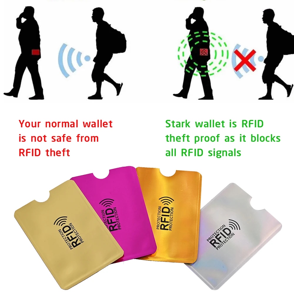 5 шт./компл. Анти Rfid Бумажник Блокировка считыватель Блокировка банк держатель для карт Id банковская карта чехол Защитная крышка металлический кредитной карты NFC держатель
