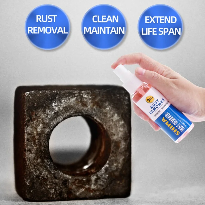 80ml Rust Remover Window Rust-proof Lubrication Inhibitor Wheel Hub Screw Derusting Spray for Metal Parts Car Maintenance Clean