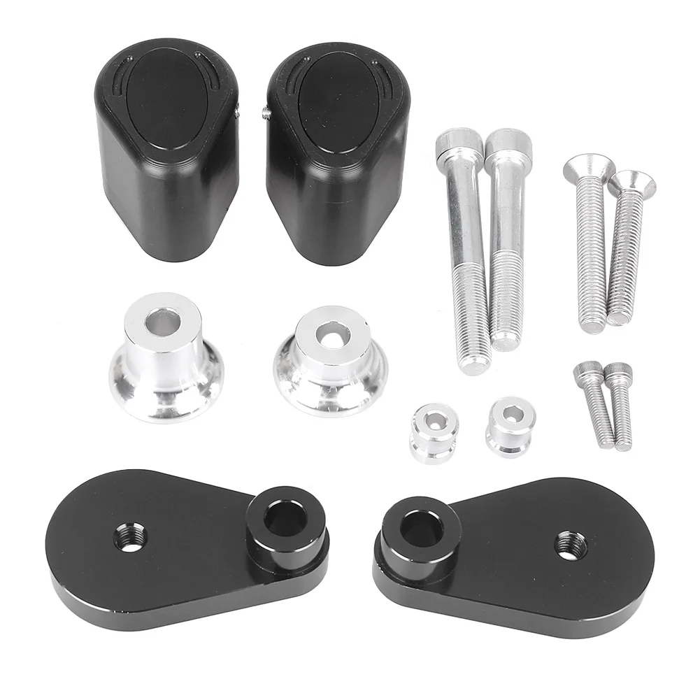 CNC мотоциклетная рама ползунок Краш Pad протектор для Honda CBR1000RR 2006 2007 алюминиевый сплав и АБС пластик - Цвет: Черный