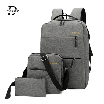 

3pcs/set Men's Backpack Bag Male USB Charging Laptop Backpack Women Computer Bags Schoolbag Men Shoulder Bag Sets Bags 3 Pieces