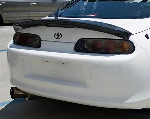 Carbon Fiber Drag Wing For Toyota 93-98 Supra MK4 JZA80 Glossy Finish Trunk Wing Lip Fibre Rear Bootlid Splitter Racing Body Kit