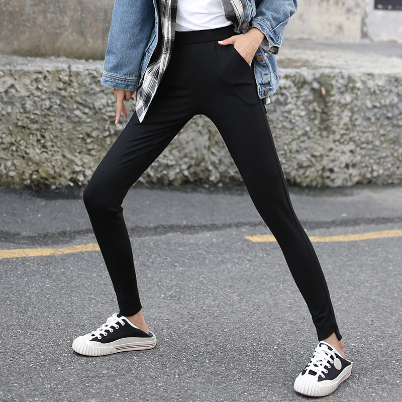 

Photo Shoot Leggings 2019 New Style Spring And Autumn Outer Wear High-waisted Slimming Black Pencil Capri Skinny WOMEN'S Pants