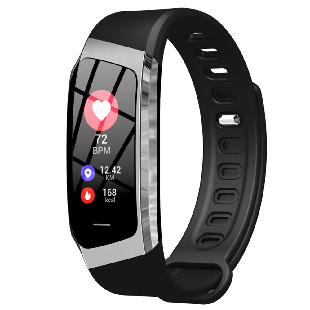 silver black MODOSON Bluetooth умный Браслет E18 монитор сердечного ритма фитнес-трекер Smartband M3 Для samsung huawei Xiaomi Mi LG iphone - Цвет: silver black