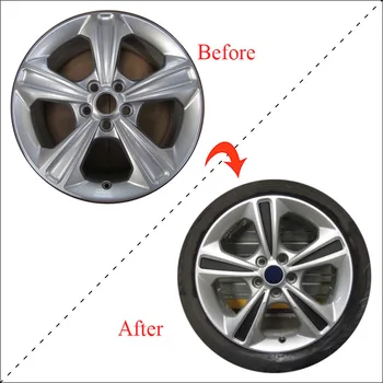 

3D 4D Carbon/Matte/Glossy Black 17" Wheel Rim Car Stickers For FORD Escape KUGA2 2014 17 ihch Wheel Decal Protective Vinyl