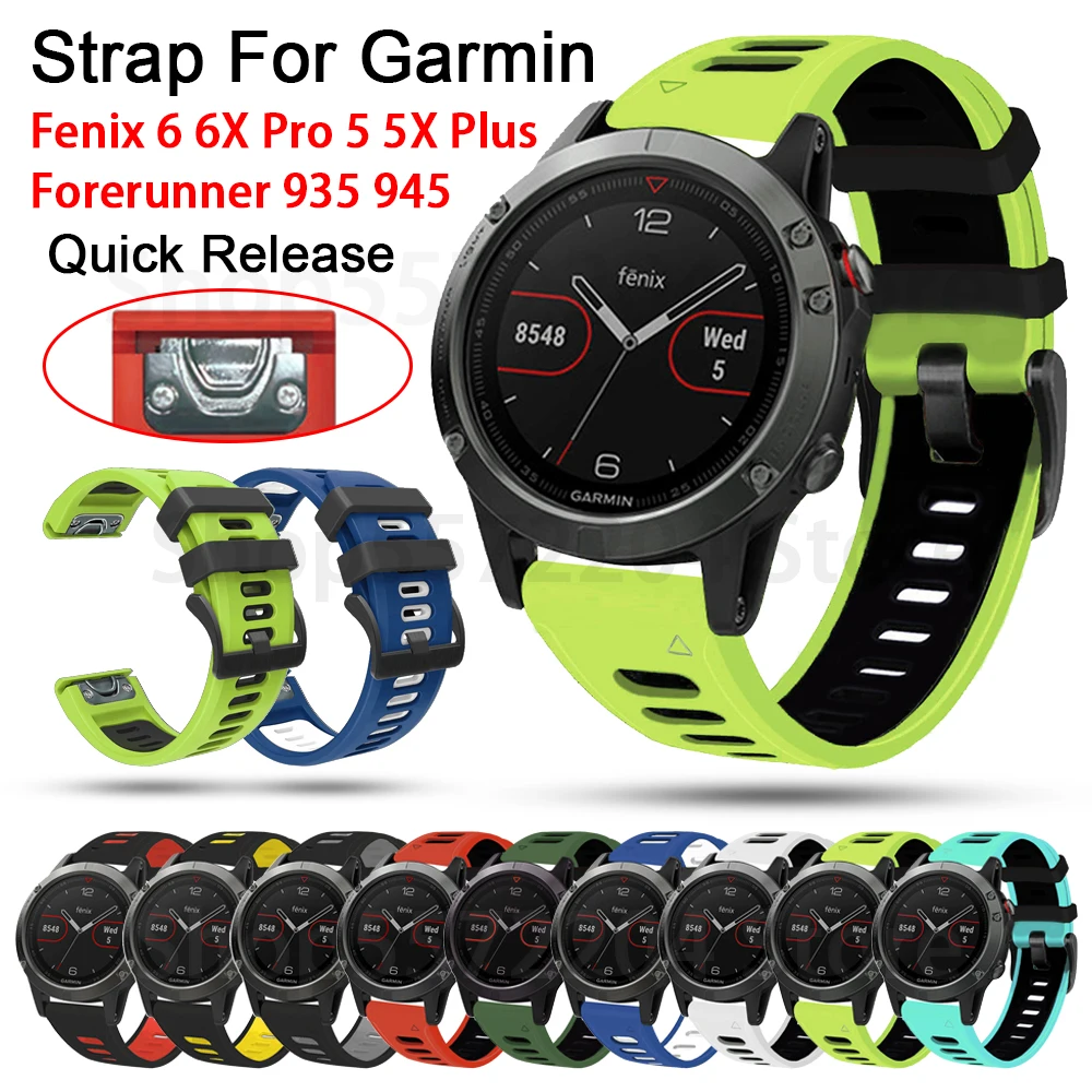 26 Cinturino Da 22Mm Quick Fit Per Garmin Fenix 6X Pro 5X 3 Hr Enduro Silicone Easyfit Cinturino Da Polso Per Garmin Fenix 6 6 Pro 5 5 Plus
