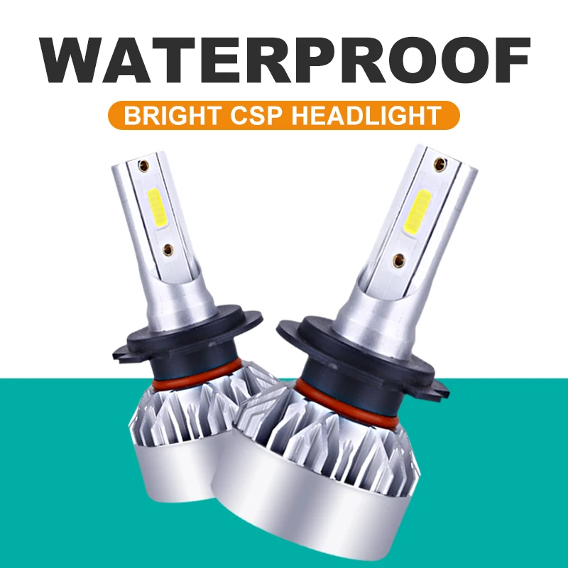LED car lamp декоративная лампа12000lm h4 h7 12V 4300k 5000k 6000k 8000k Lager Chips COB Brighter High Power carro accessories |