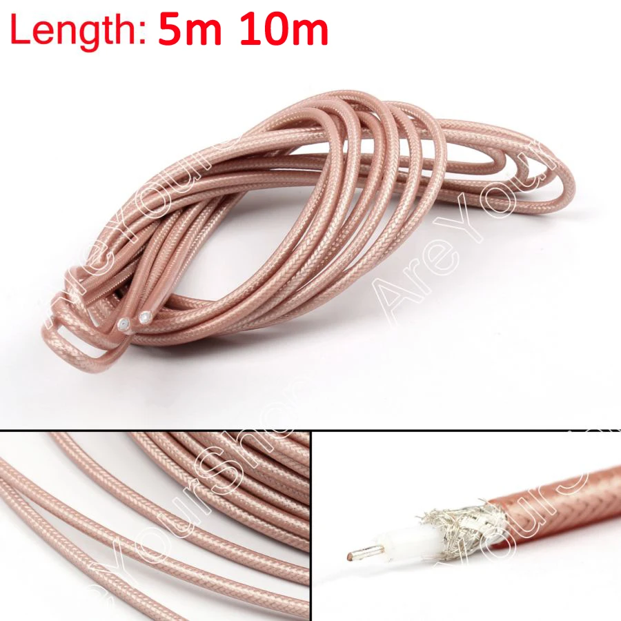 Коаксиальный кабельный разъем Areyourshop RG142 RF 50 Ом M17/60 RG-142 Coax Pigtail 1 м 5 10 новый