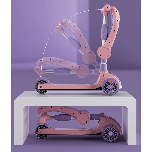 Infant Shining Baby Balance Bike Scotter Hummer Wheel Saddle Seat For Children 1-8 Years Old 3IN1 One-Footed Yo-Yo Scooter 3