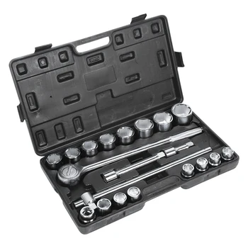 

20Pcs 3/4in Socket Wrench Set 19-50mm 20tg Ratchet Attachment Repair Installation Tools Car Socket Set