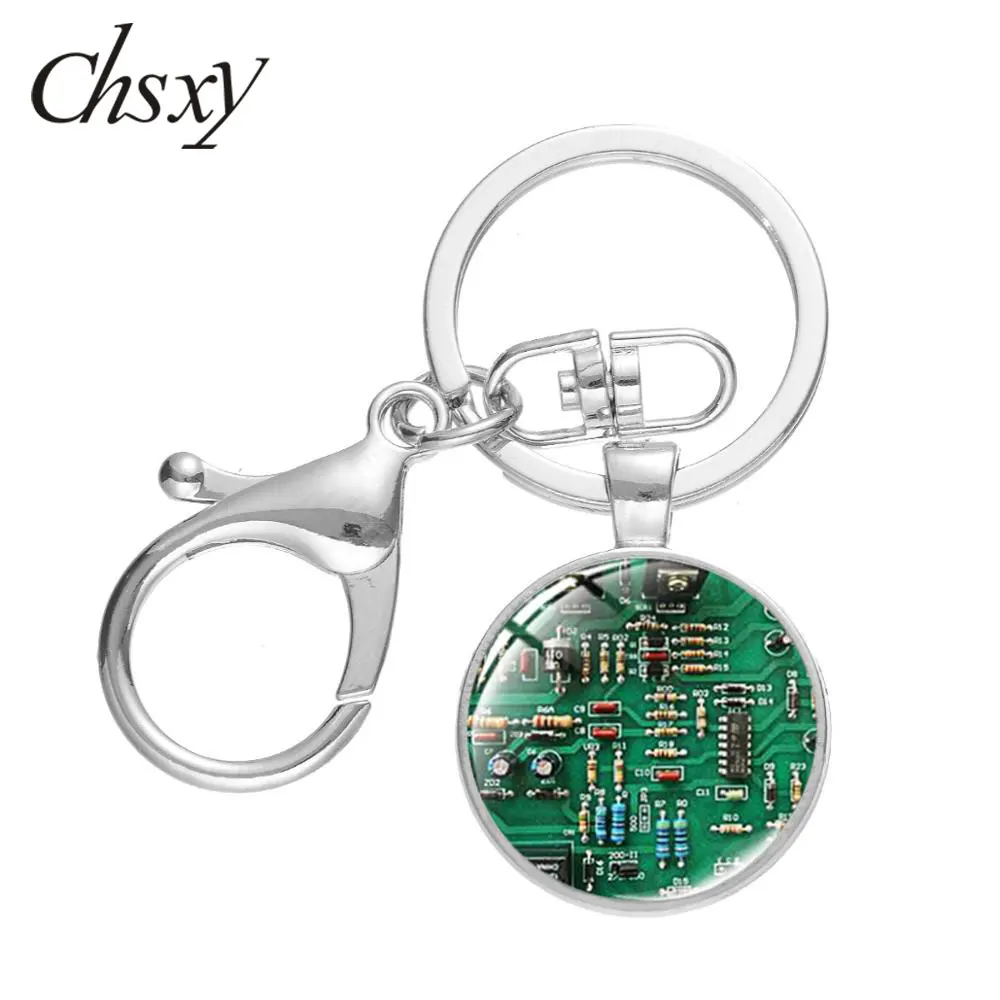 CHSXY компьютерная печатная плата Креативная печать застежка-лобстер брелок