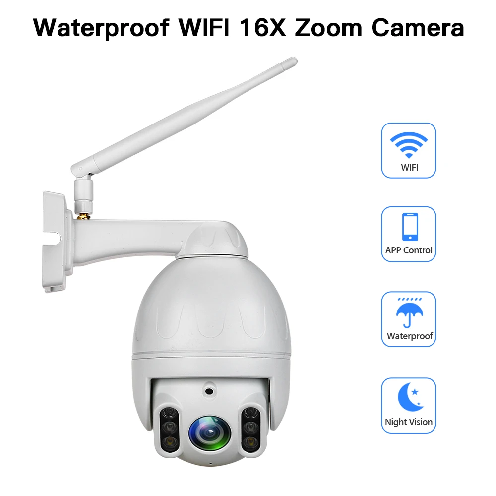 

1080P Wireless 16X Zoom WIFI Camera Motion Detect Outdoor PTZ IP Camera Speed Dome CCTV Security Cameras P2P Cam WIFI Exterior