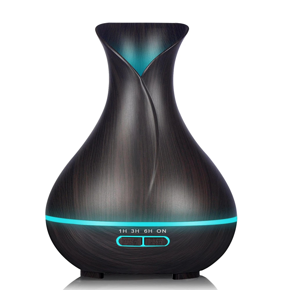 

KBAYBO Ultrasonic Air Humidifier Essential Oil Aroma Diffuser Wood Grain cool mist maker fogger LED night Light for Home bedroom