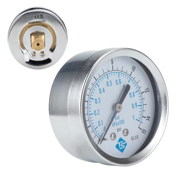 

Air Pressure Gauge Compressor Hydraulic 62mm 0-1bar/kpa*100,0-15psi 1/4 NPT