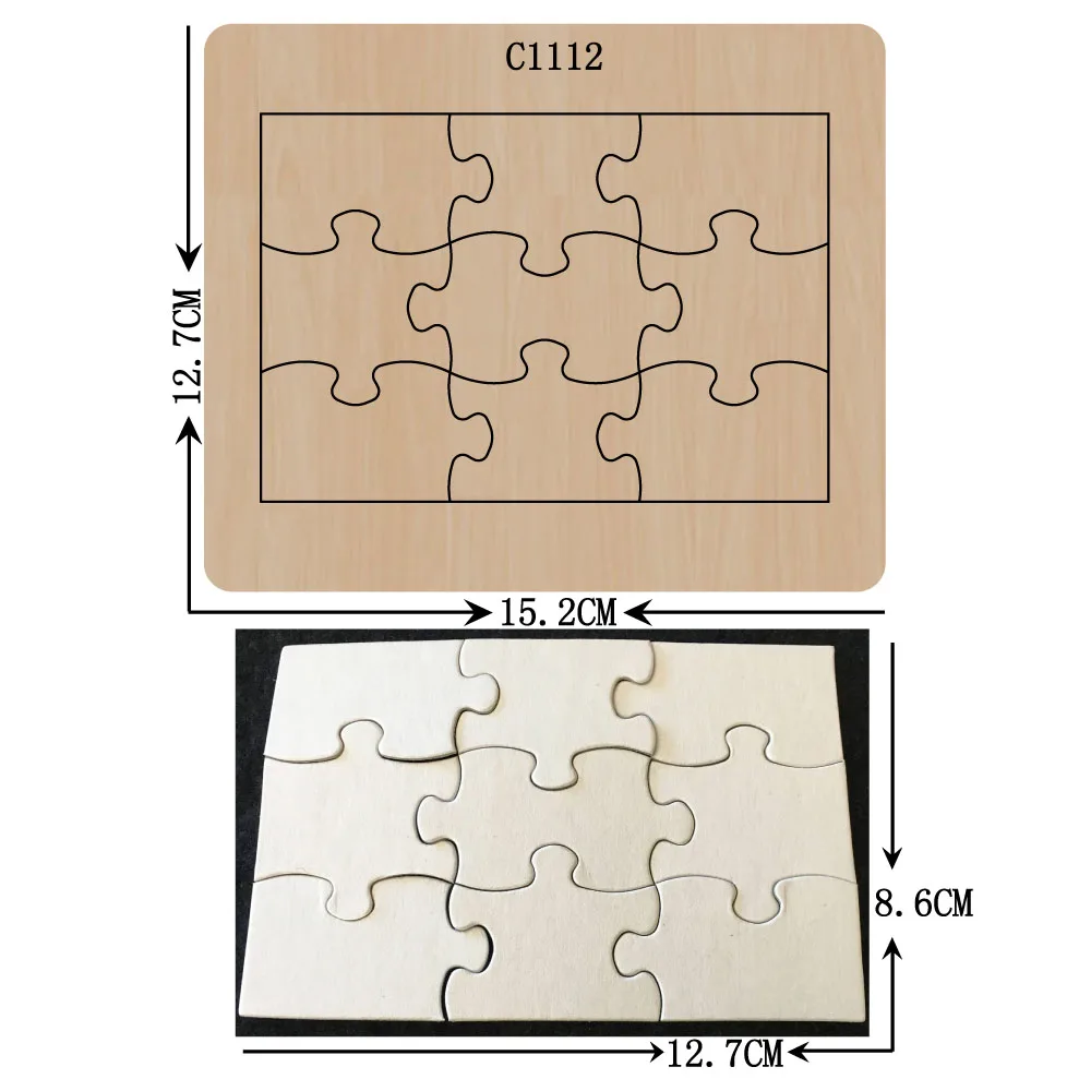 

Wooden Puzzle Die for Scrapbooking, Cutting Dies, Multiple Sizes, C-1112, New