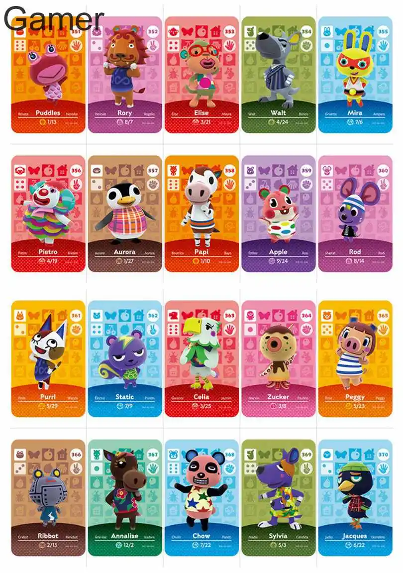US (351-375) абсолютно новый для Amiibo Animal Crossing New Horizons Ntag215 Tags сбор данных NFC игровые