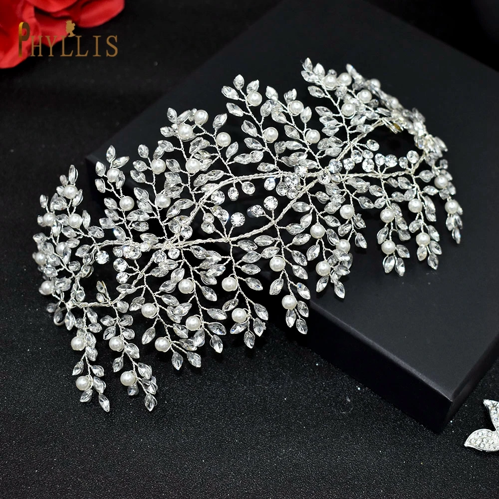 A328 Shining Wedding Headband Rhinestone Headpiece Bridal Headwear Hair Accessories Silver Crystal Hair Jewelry Bride Tiaras 