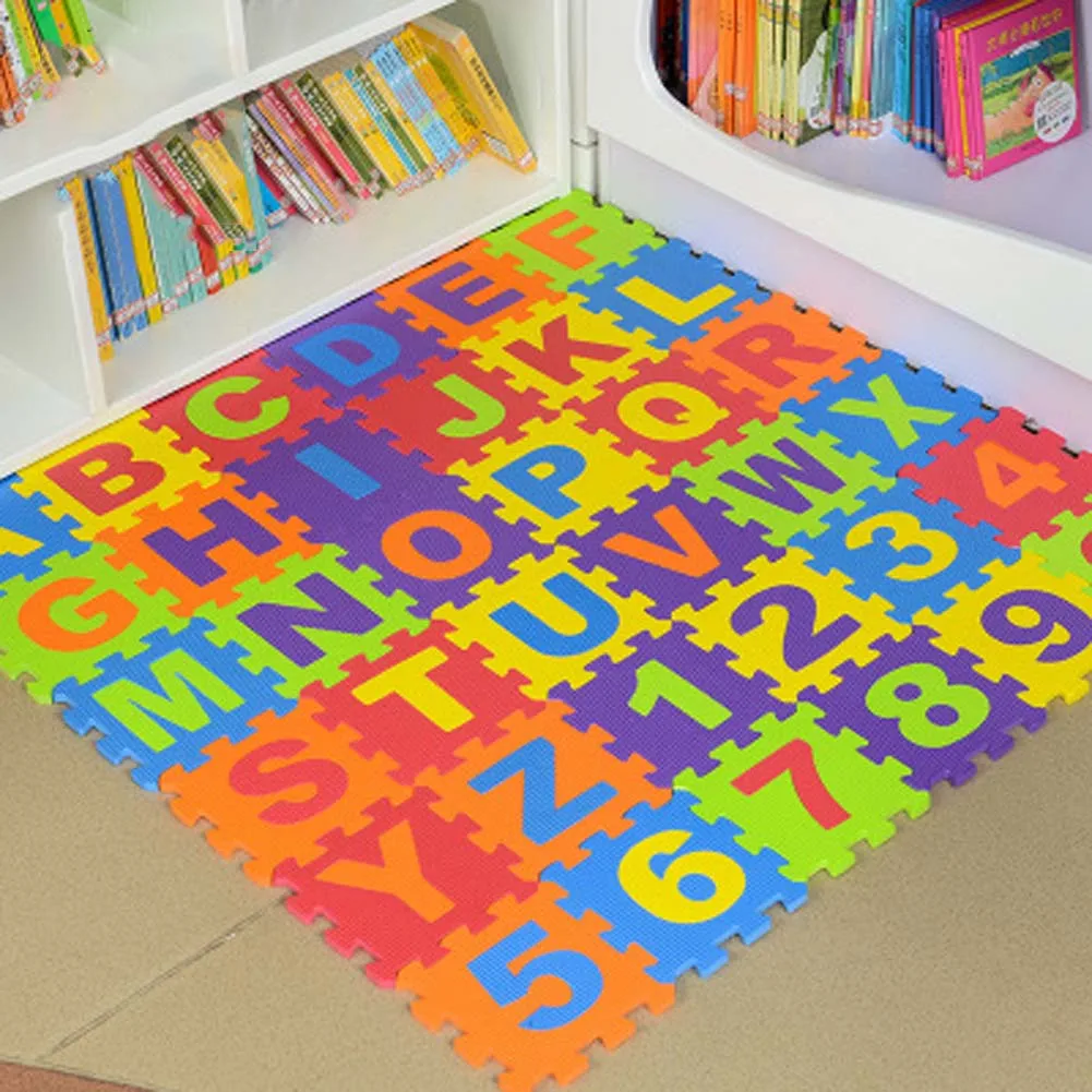 36 шт. детские мини EVA пены алфавит, буквы, цифры пол мягкий коврик для малышей 3D головоломка Дети Развивающие игрушки для детей