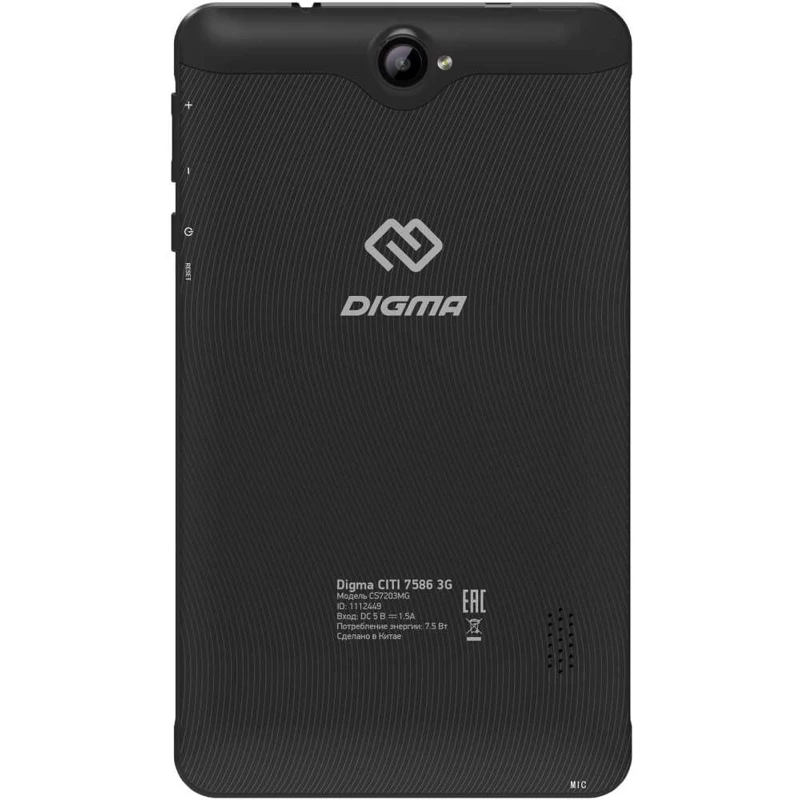 Планшет Digma CITI 7586 3G MT8321 4C/1Gb/16Gb 7" IPS 1024x600/3G/And8.1/черный/BT/GPS/2Mpix/0.3Mpix/