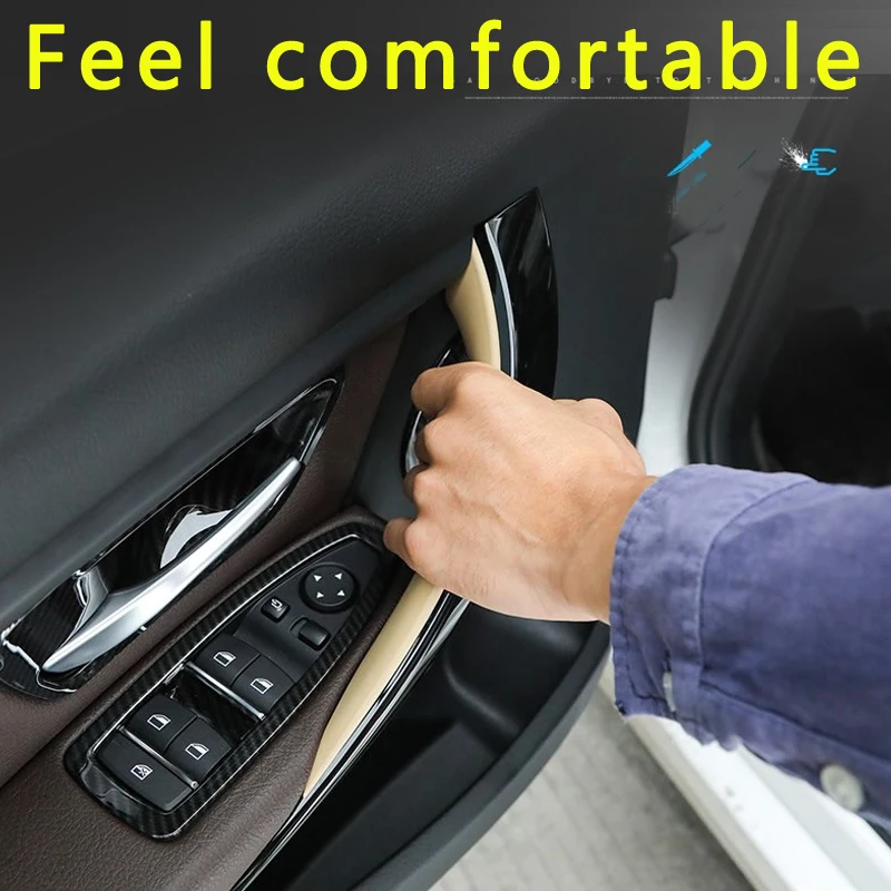 4 Pezzi Protezioni Maniglia Portiera Auto In Pelle | Copertura Antigraffio Per Interni Auto | Compatibile Con Modello 3/Y | Colore Nero