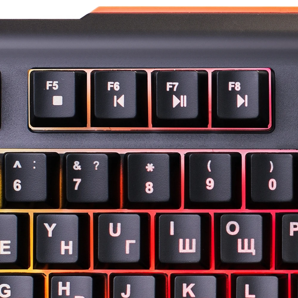Клавиатура Oklick 717G BLACK DEATH черный/серый USB Multimedia for gamer LED