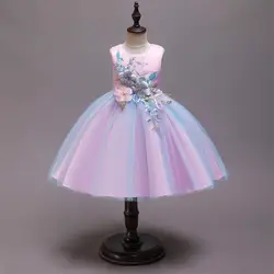 EBay/поставка товаров, торжественное платье для детей 3-12 лет, Новое Стильное свадебное платье для девочек, юбка-пачка принцессы в европейском