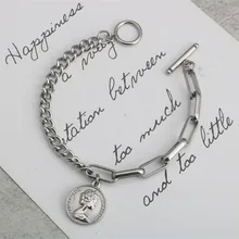 Модный женский круглый браслет из титановой стали с пряжкой для мужчин и женщин горячая распродажа