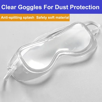 

Safety Anti-Splash Goggles Eye Protection Protective Glasses Anti Fog Dust Clear Eyewear for Industrial Lab Work Soft Edge Glass