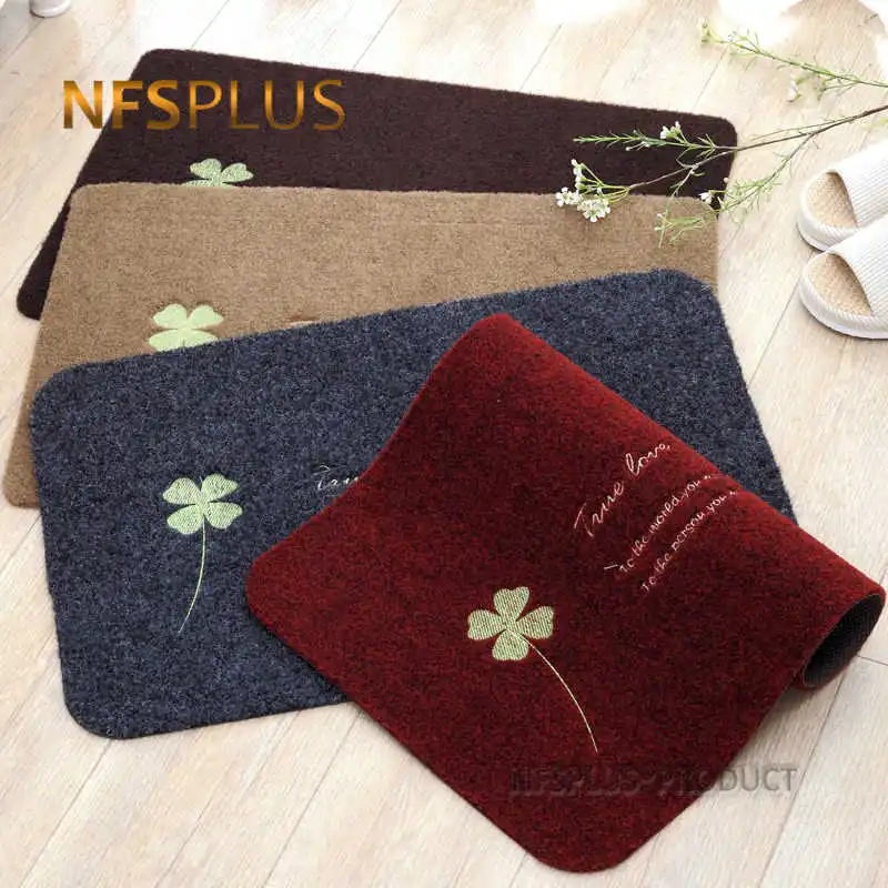 Коврик для входной двери 40x60 см полиэфирное волокно красный черный TPR