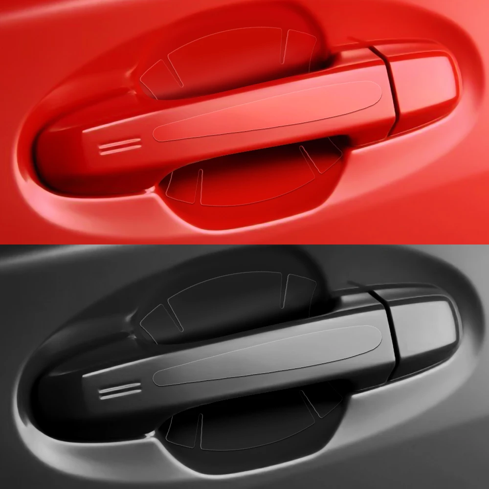 4/8pcs Car-styling Transparent Auto Door Handle Protection Film Stickers for Skoda Octavia Scala Rapid Kodiaq Fabia Superb Karoq