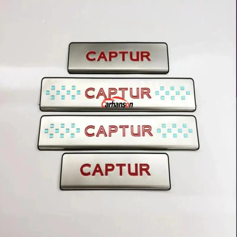 Для автомобиля Аксессуары для стайлинга Renault Captur- Накладка на порог Накладка педали из нержавеющей стали Автонаклейка - Цвет: red
