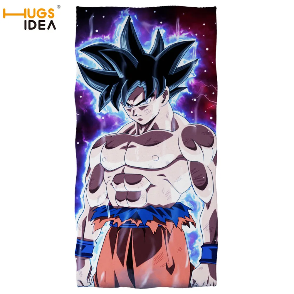 HUGSIDEA Cool Goku Dragon Ball Z одеяло мягкая ванна/пляжное полотенце Аниме Драконий жемчуг зет Harajuku ткань с принтом ручной полотенце утолщенное дорожное полотенце