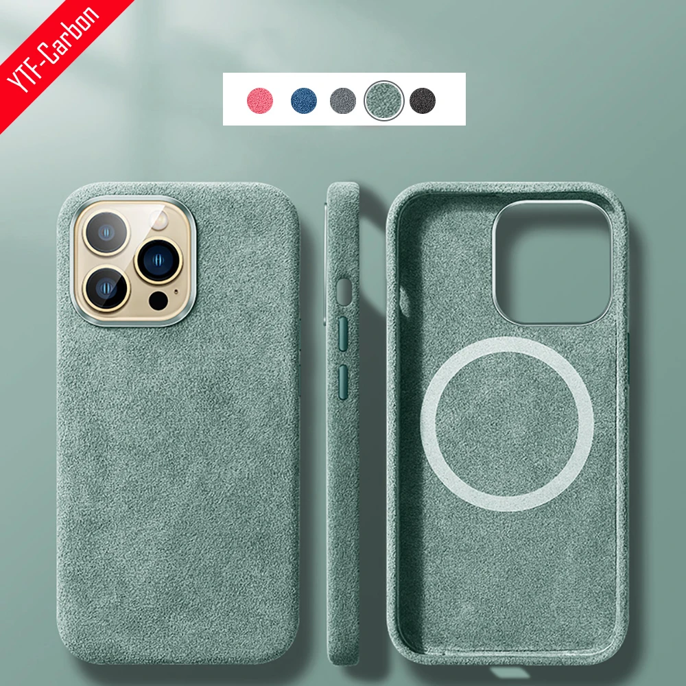 YTF-Carbon Italian Alcantara Case For iphone 13 Pro Max Case Alcantara artificial Leather cover iphone 13 Pro real Suede Shell cool iphone 11 Pro Max cases