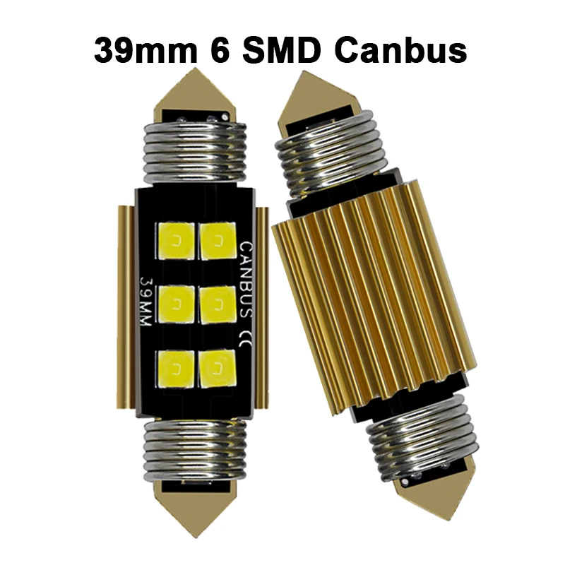 1x C5W светодиодный лампы Canubs 12V 6 SMD супер яркий белый C10W светодиодный гирлянда 31 мм 36 мм/39 мм/41 мм ошибок Лицензия Plat интерьер светильник