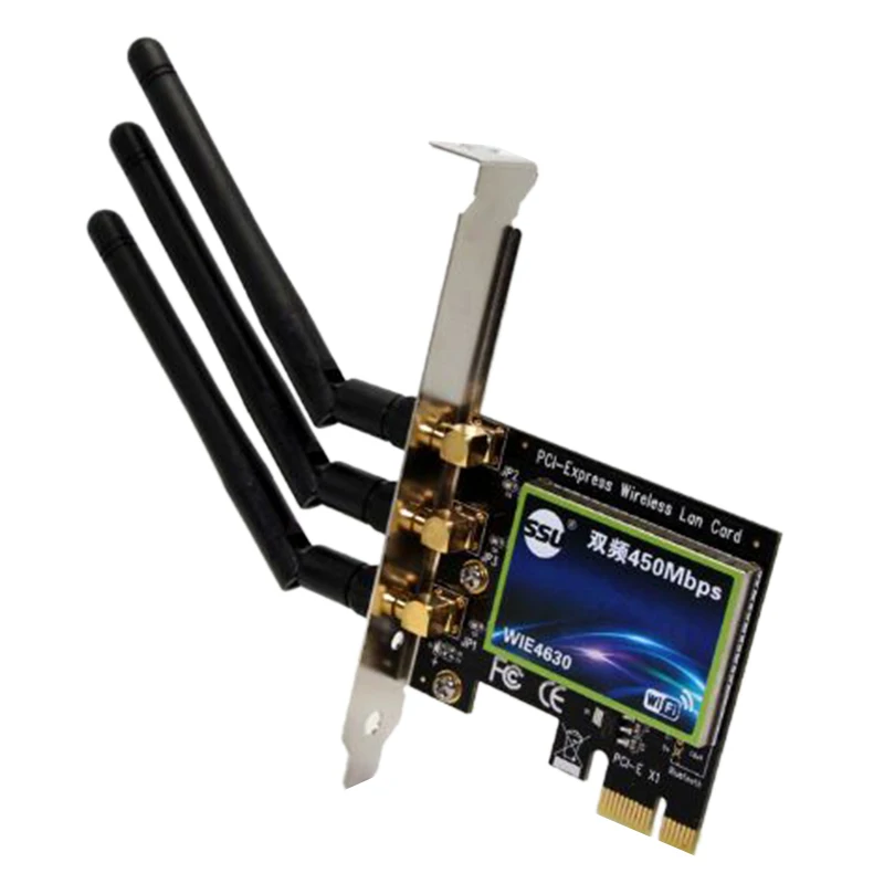 SSU Беспроводной двухдиапазонный PCI Express адаптер со скоростью до 450 Мбит/с 2,4G/5G Wi-Fi адаптер сетевая карта для настольных компьютеров