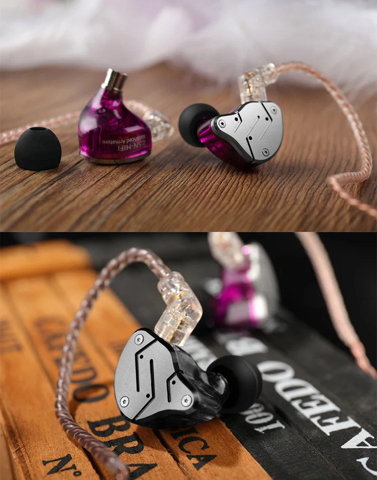 Прямая поставка KZ металлические наушники 1BA+ 1DD HIFI бас наушники в ухо монитор гарнитура Спорт шумоподавление наушники ZSN