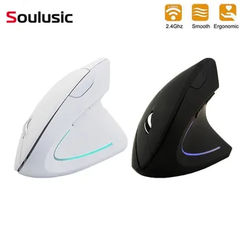 

2020 Ergonomic Vertical Mouse Wireless 1600DPI Optical Computer Mause Gamer 5D LED Gaming Mice With Mouse Pad Kit For Laptop PC