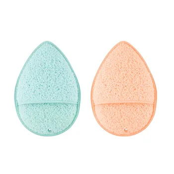 

2pcs Face Cleansing Sponge Water Drop Shaped Konjac Sponge Facial Washing Gloves