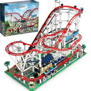 

In Stock New Lepining Roller Coaster Ferris Wheel Carousel Building Blocks Compatible With 10247 10257 10261 Bricks Toys Gifts