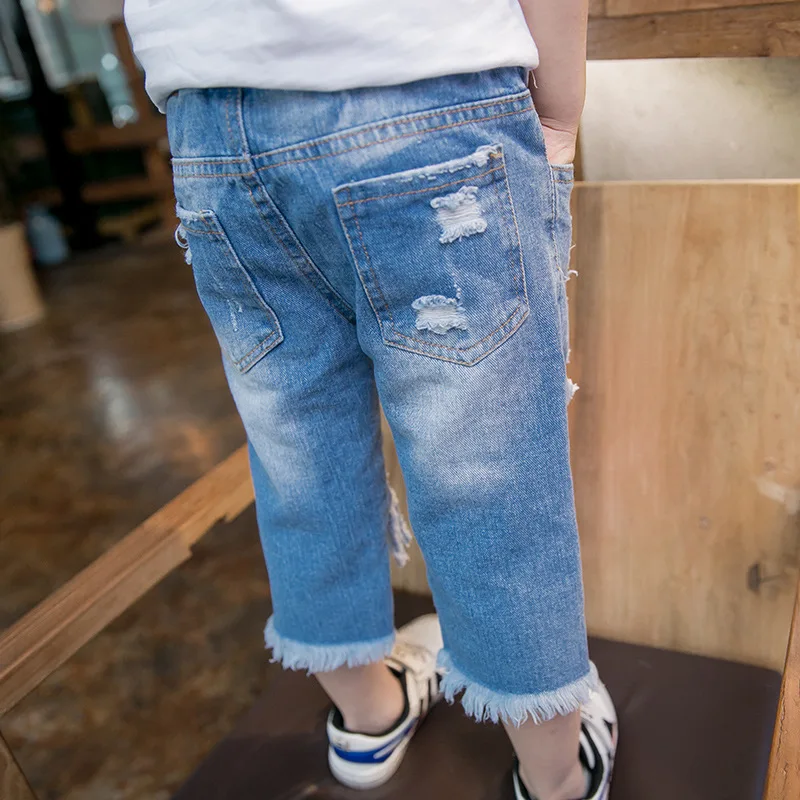 

Crawler 2019 Summer New Style BOY'S Medium-small Children Korean-style Mesh with Holes Flash Capri Pants