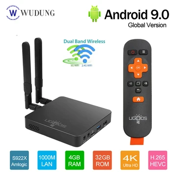 

UGOOS Android 9.0 Smart TV Box AM6 Pro S922X DDR4 4GB RAM 32GB ROM 5G WiFi 1000M LAN BT 5.0 4K HD Home Media Player Set Top Box